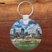 Porte-clés Milwaukee, Wisconsin, photo de la ville, (Recto)