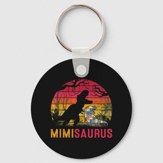 Porte-clés Mimi Saurus Rex Sensibilisation sur l'autisme Dino (Recto)