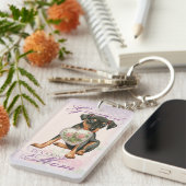 Porte-clés Min Pin Heart Maman (Devant droit)