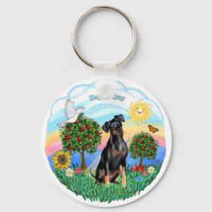 Porte-clés Min Pin (oreilles naturelles)