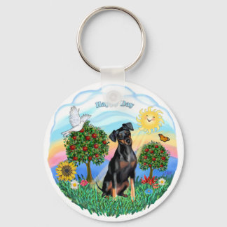 Porte-clés Min Pin (oreilles naturelles)