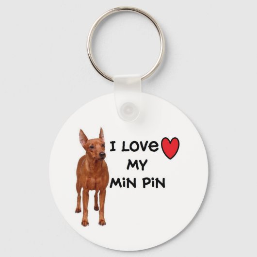 Porte-clés Min Pin Porte - clé "I love my Min Pin" (Recto)