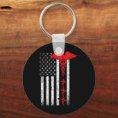 Porte-clés Mince Red Line Usa Drapeau Infirmière (Recto)
