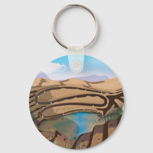 Porte-clés Mine à ciel ouvert inondée