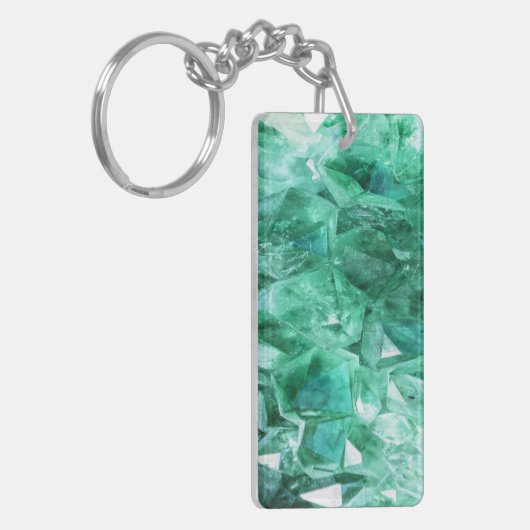 Porte-clés Minerai vert vert de gemme (Devant gauche)