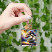 Porte-clés Mini arbre violet mou Imaginaire (main)