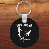 Porte-clés Mini Aussie Maman Berger Australien Dinosaure F (Recto)