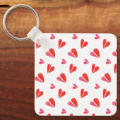 Porte-clés MINI COEURS Carré Porte - clé en aluminium (Recto)