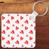 Porte-clés MINI COEURS Carré Porte - clé en aluminium (Verso)