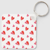 Porte-clés MINI COEURS Carré Porte - clé en aluminium (Dos)