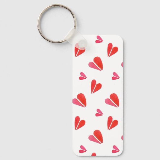 Porte-clés MINI COEURS Porte - clé rectangle en aluminium (Recto)