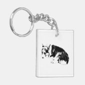 Porte-clés Mini Corgi, Carreau Graphique (Devant gauche)