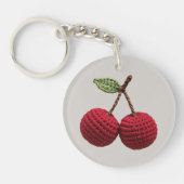 Porte-clés Mini-Crochet rouge cerise Nom du monogramme (Devant)