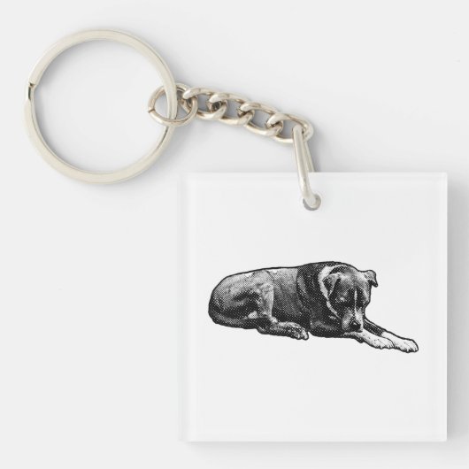 Porte-clés Mini Porte - clé de chien de grain (Devant)
