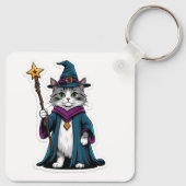Porte-clés Mini sorcier chat avec bâton magique (Dos)