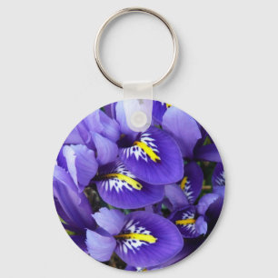 Porte-clés Miniature Bleu Irises Printemps Floral