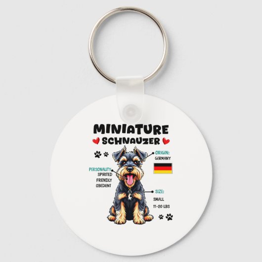 Porte-clés Miniature Schnauzer Owner Funny Mini Schnauzer Lov (Recto)