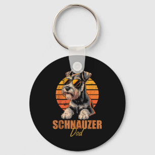 Porte-clés Miniature Schnauzer Rétro Papa Drôle Chien Vintage