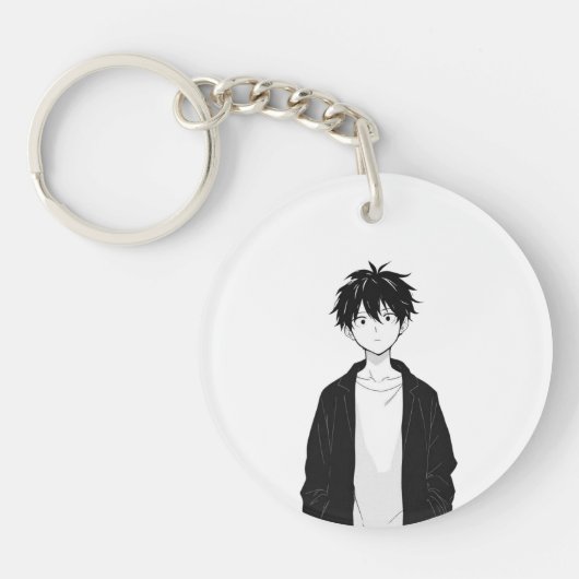 Porte-clés Minimal Anime Boy Acrylic Keychain (Devant)