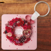 Porte-clés Minimal Couple Silhouette Romantic Valentine Heart (Verso)