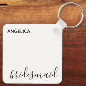 Porte-clés Minimal de la typographie moderne Mariage Bridesma (Verso)