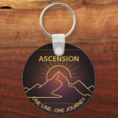 Porte-clés Minimal One-Stroke Mountain Ridge | Sunrise Line (Recto)