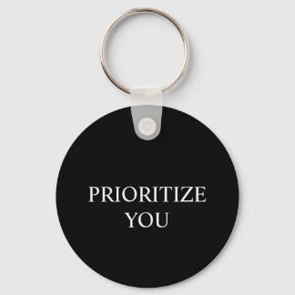 Porte-clés Minimal Prioritize You Quote black colour