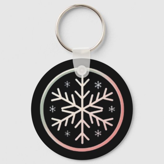 Porte-clés Minimal Snowflake Icon –  Winter Holiday design  (Recto)