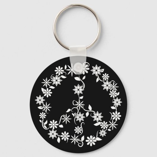 Porte-clés Minimalist Celestial Starburst Peace Sign (Recto)