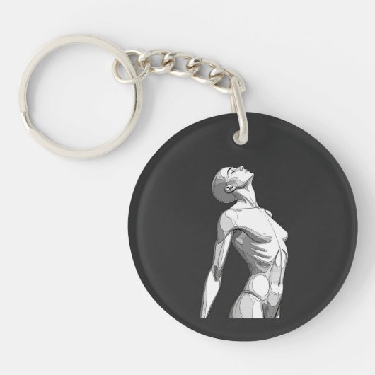 Porte-clés Minimalist Female Android Aesthetic Art - Bold Fut (Devant)