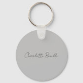 Porte-clés Minimalist Handwritten Script Name Grey (Recto)