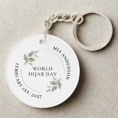 Porte-clés Minimalist Hijab Line Art Circle -Acrylic Keychain