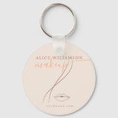 Porte-clés Minimalist Light Peach Makeup Artist Line Art Chic (Verso)