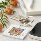 Porte-clés Minimalist Personalized Dog Lover Photo Keychain (Devant Droit)