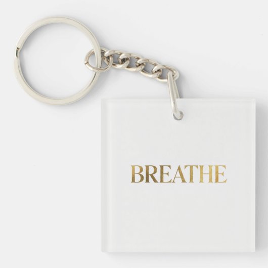 Porte-clés Minimalist typography with gold word breathe (Devant)
