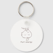 Porte-clés Minimalist Upside-Down Cat "Purr Energy" Graphic D (Verso)