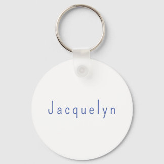 Porte-clés Minimaliste Blanc Bleu Plaine Élégant Nom moderne