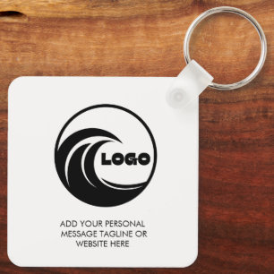 Porte-clés Minimaliste blanc Design de logo d'entr