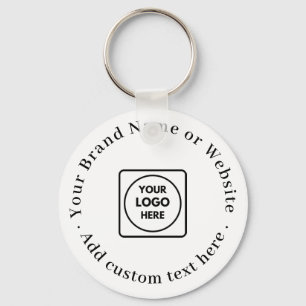Porte-clés Minimaliste blanc Logo d'entreprise personnalisé