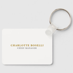 Porte-clés Minimaliste Classique Couleur Or Professionnel