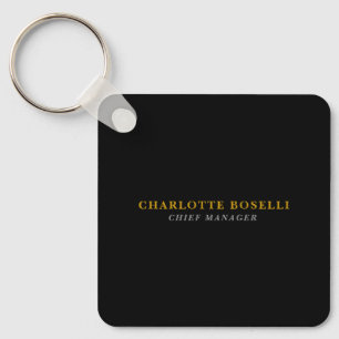 Porte-clés Minimaliste Classique Professionnel Couleur Noir O