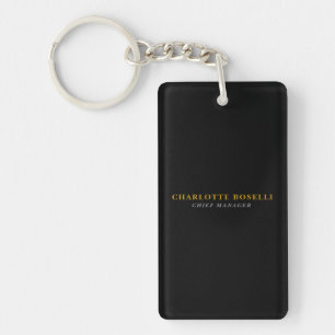 Porte-clés Minimaliste Classique Professionnel Couleur Noir O