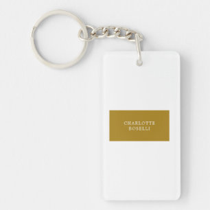 Porte-clés Minimaliste Classique Professionnel Couleur Or