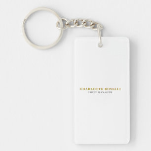 Porte-clés Minimaliste Classique Professionnel Couleur Or