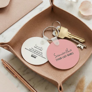 Porte-clés minimaliste féminin Rose Beige