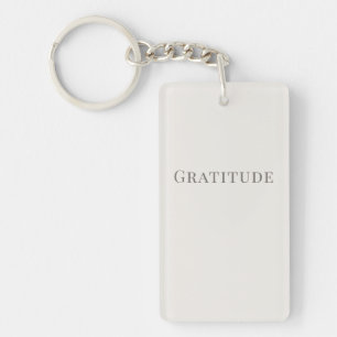 Porte-clés Minimaliste Gratitude – Conception de typographie