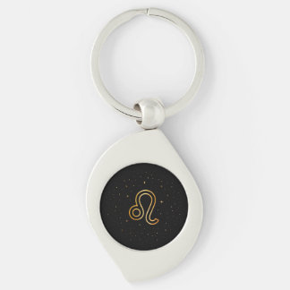 Porte-clés minimaliste Lion Zodiaque en Or
