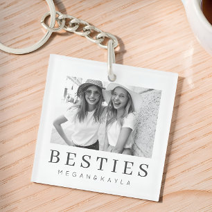 Porte-clés Minimaliste moderne chic Best Friends BFF Photo