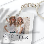 Porte-clés Minimaliste moderne chic Best Friends BFF Photo<br><div class="desc">Design is composed of fun and playful typographiy with sans serif and serif font. Add a custom photo.</div>