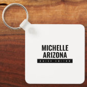 Porte-clés Minimaliste noir & blanc professionnel moderne (Recto)